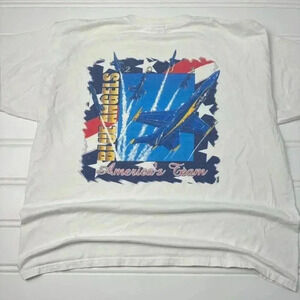 Vintage Blue Angels Americas Team Gildan Ultra Cotton T-Shirt XXL y2k airplane